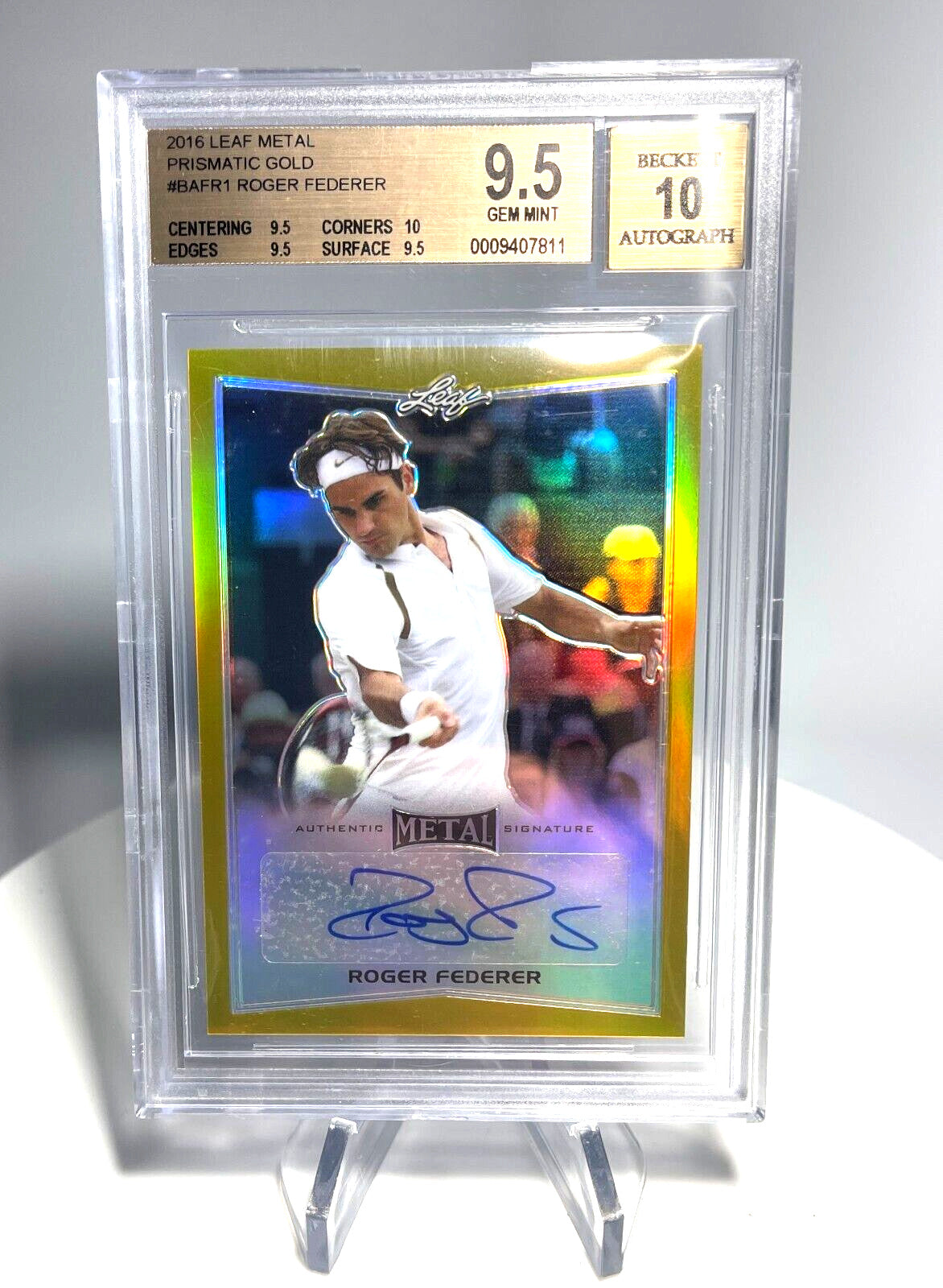 2015 Leaf Q Roger Federer 直筆サインカード PSA9 15 LEAF Q/ROGER FEDERER サイン トレーディングカード スポーツ